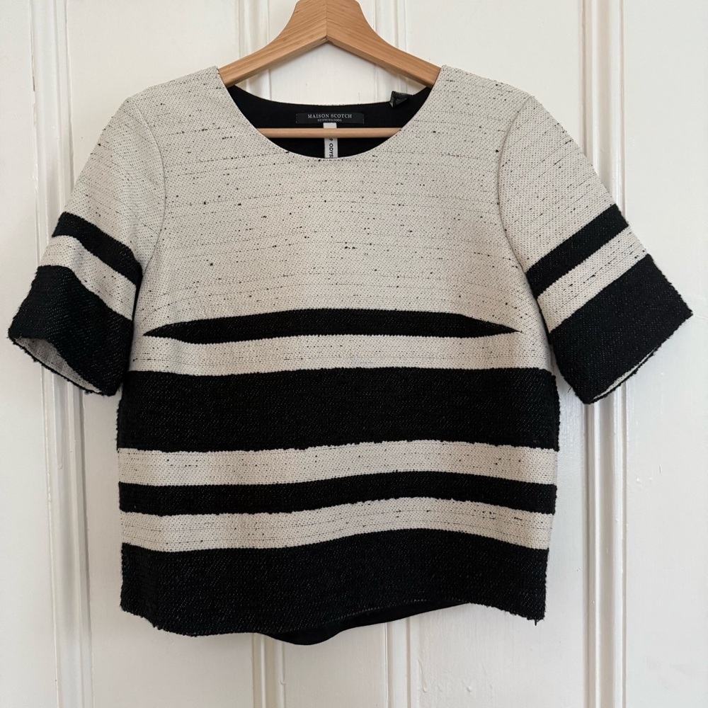 Maison Scotch by Scotch&Soda Black and White Striped Top